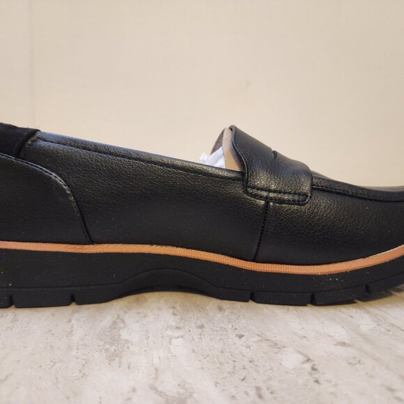 Dr. Scholls Nice Day Lug Sole Loafers BlackBlack Faux Leather 8M - b032 - Picture 5 of 9